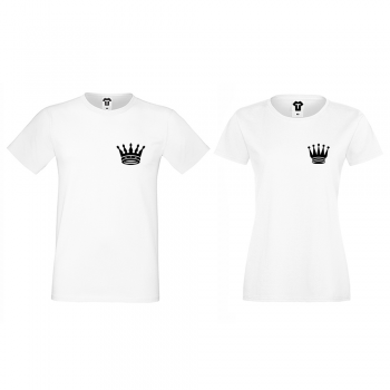 Бели тениски за двойки Pocket Crowns Бели тениски за двойки Pocket Crowns