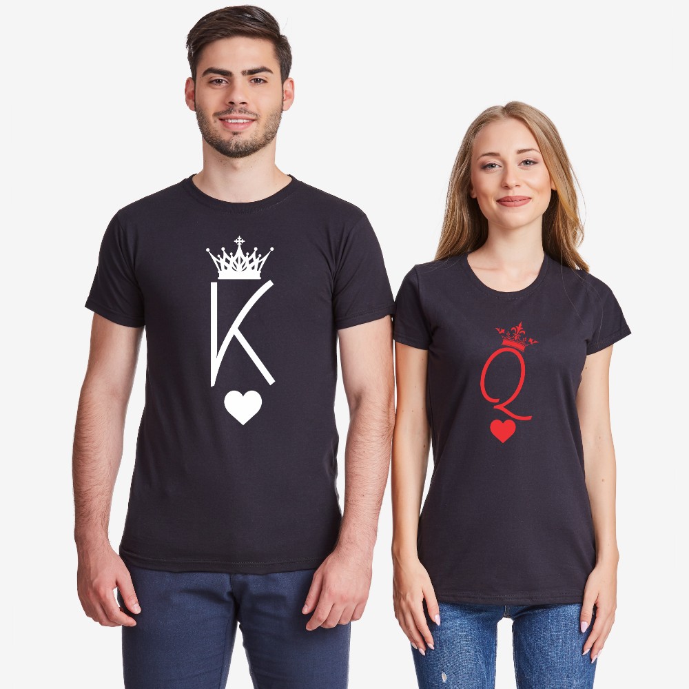 Комплект тениски за двойки в черно King and Queen Symbols Комплект тениски за двойки в черно King and Queen Symbols
