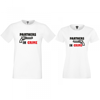 Тениски за двойки бели Partners in Crime