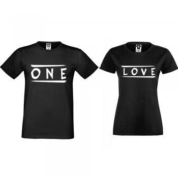 Тениски за двойки в черно One Love Тениски за двойки в черно One Love