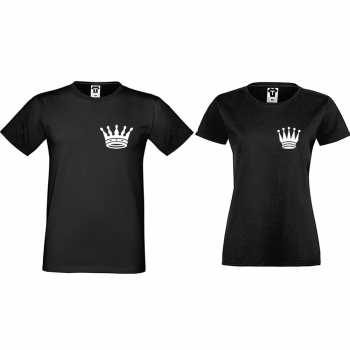 Тениски за двойки в черно Pocket Crowns Тениски за двойки в черно Pocket Crowns