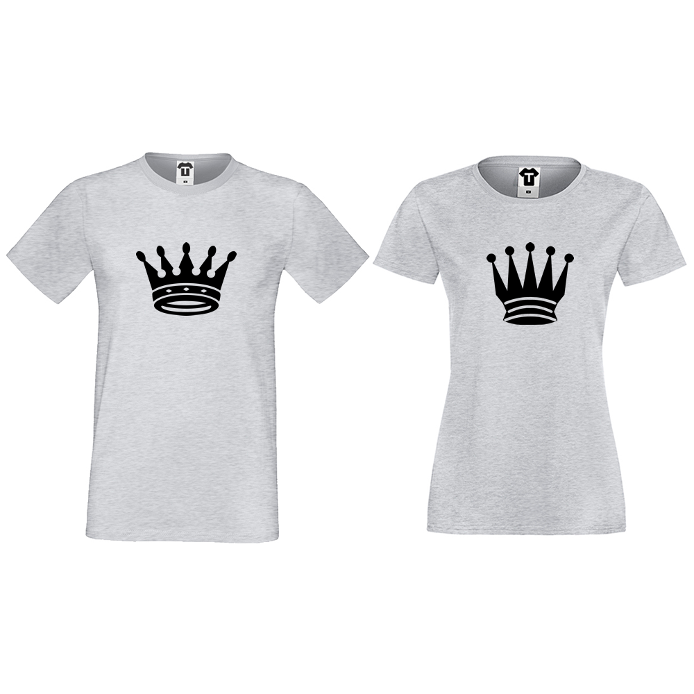 Тениски за двойки в сиво Big Crowns Тениски за двойки в сиво Big Crowns