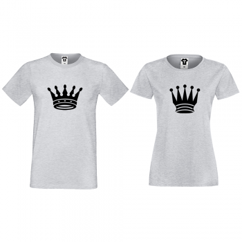 Тениски за двойки в сиво Big Crowns Тениски за двойки в сиво Big Crowns