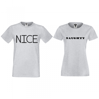 Тениски за двойки в сиво Nice Naughty Тениски за двойки в сиво Nice Naughty