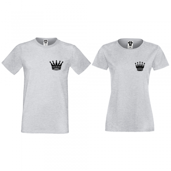 Тениски за двойки в сиво Pocket Crowns