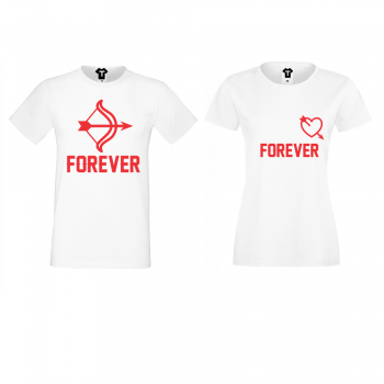 Бели Тениски за двойки Forever Arrows