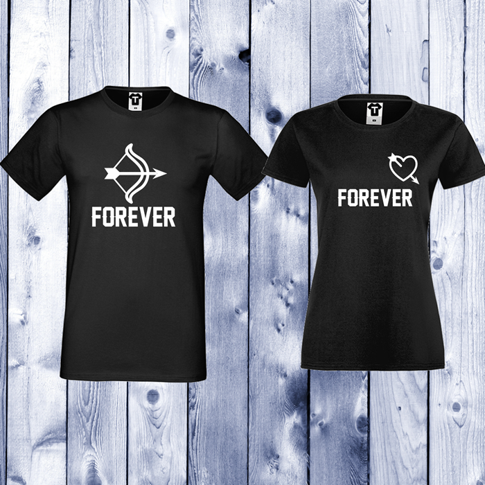 Черни Тениски за двойки Forever Arrows Черни Тениски за двойки Forever Arrows
