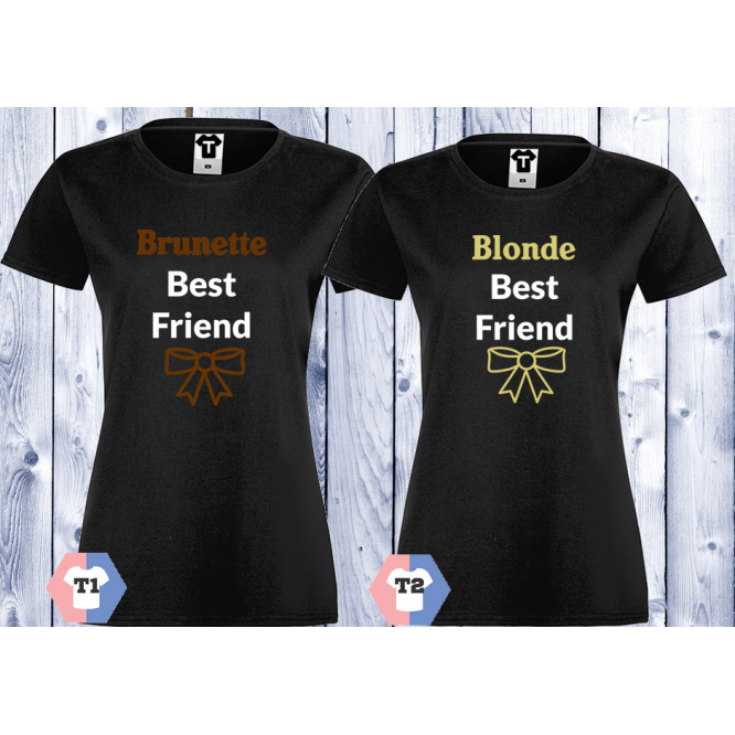 Дамски черни тениски с щампа BLONDE BEST FRIEND Дамски черни тениски с щампа BLONDE BEST FRIEND