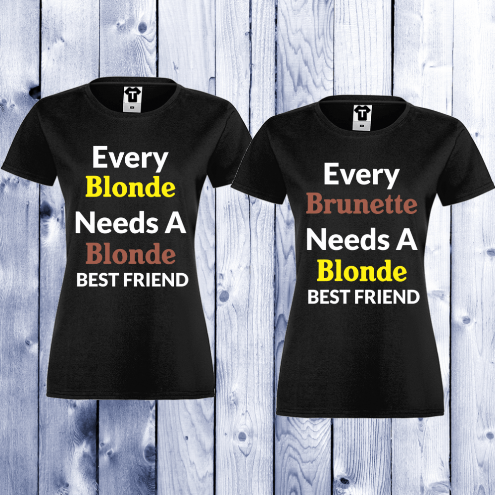 Дамски черни тениски с щампа Every Brunette Дамски черни тениски с щампа Every Brunette