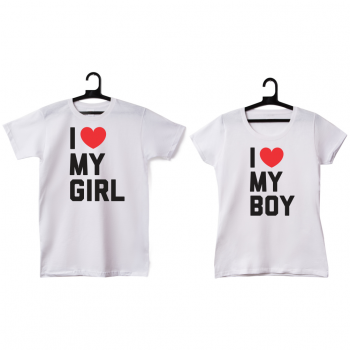 Комплект бели тениски I LOVE MY BOY