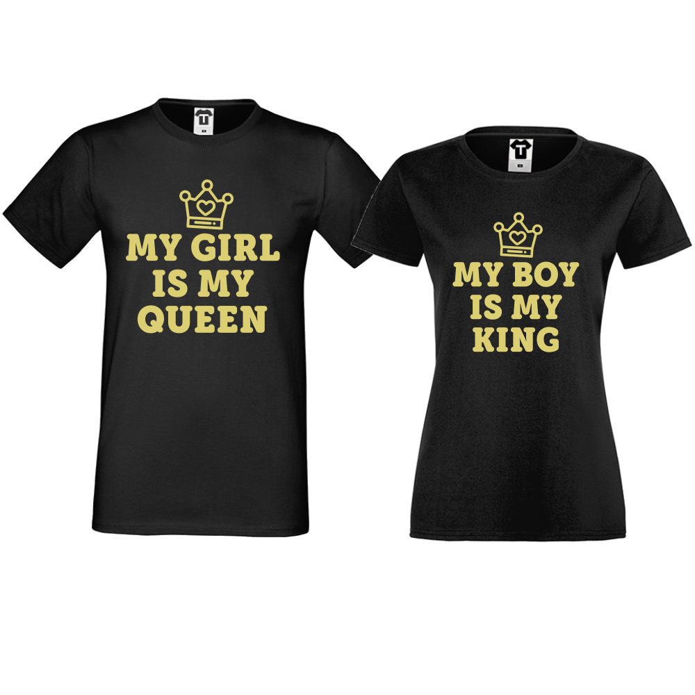 Тениски за двойки в черно My Girl - Boy Тениски за двойки в черно My Girl - Boy
