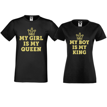 Тениски за двойки в черно My Girl - Boy Тениски за двойки в черно My Girl - Boy