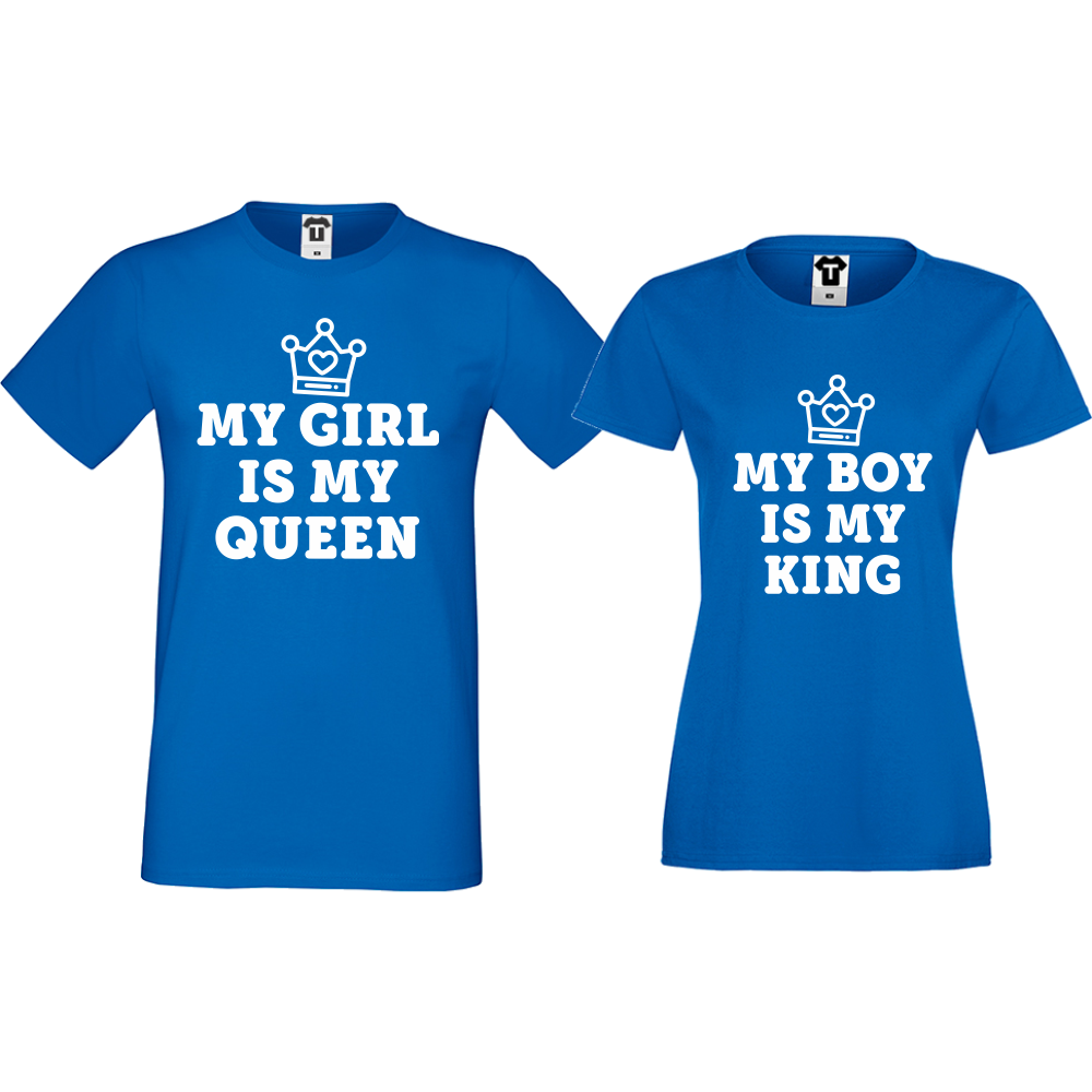 Тениски за двойки  в синьо My Girl - Boy 
