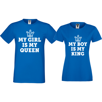 Тениски за двойки  в синьо My Girl - Boy 
