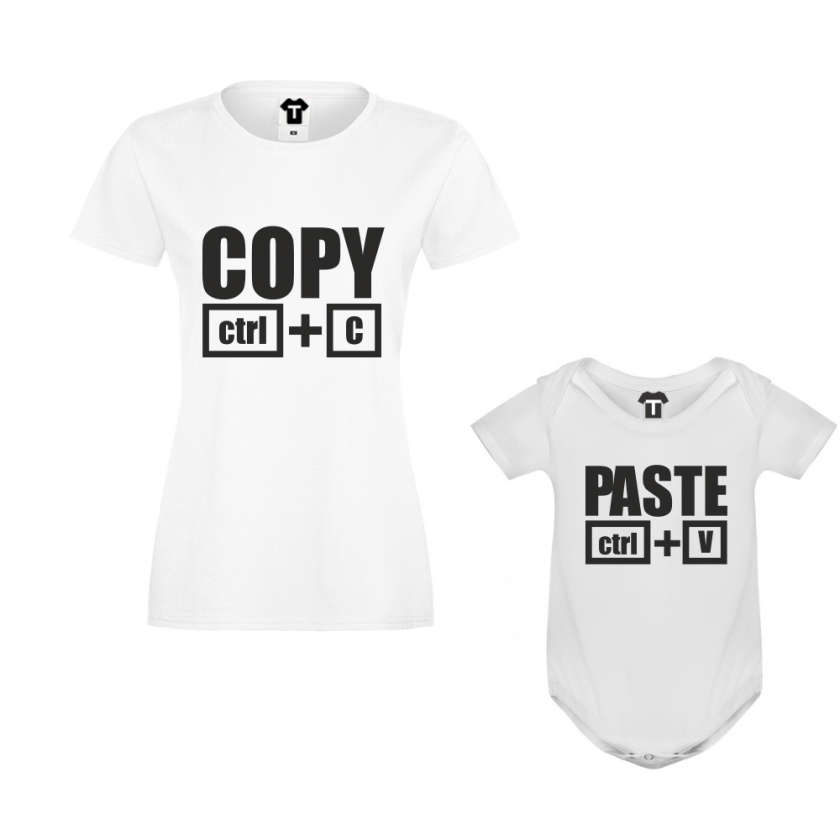 Комплект - Дамска тениска и бебешко боди Copy - Paste Комплект - Дамска тениска и бебешко боди Copy - Paste