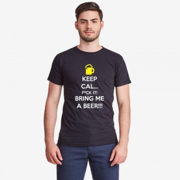 Мъжка черна тениска Keep Calm and bring me a Beer Мъжка черна тениска Keep Calm and bring me a Beer