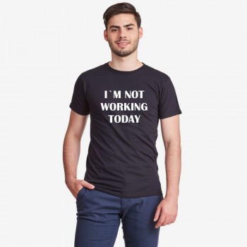 Мъжка черна тениска Not Working Today