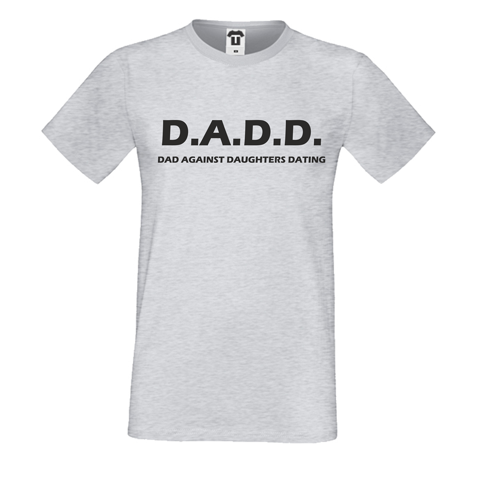 Мъжка сива тениска Dad against daughters dating