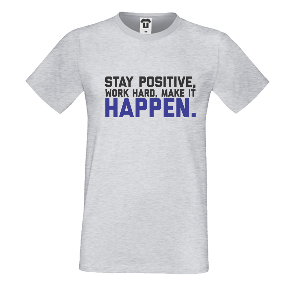 Мъжка сива тениска Stay Positive Мъжка сива тениска Stay Positive