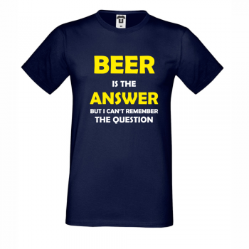 Мъжка тъмно синя тениска Beer is the Answer Мъжка тъмно синя тениска Beer is the Answer