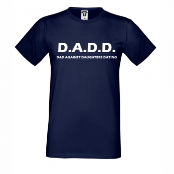 Мъжка тъмно-синя тениска Dad against daughters dating Мъжка тъмно-синя тениска Dad against daughters dating