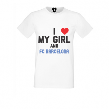 Мъжка тениска бяла My Girl and Barcelona Мъжка тениска бяла My Girl and Barcelona