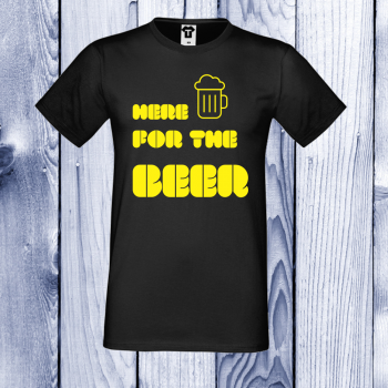 Мъжка тениска черна Here for Beer Мъжка тениска черна Here for Beer