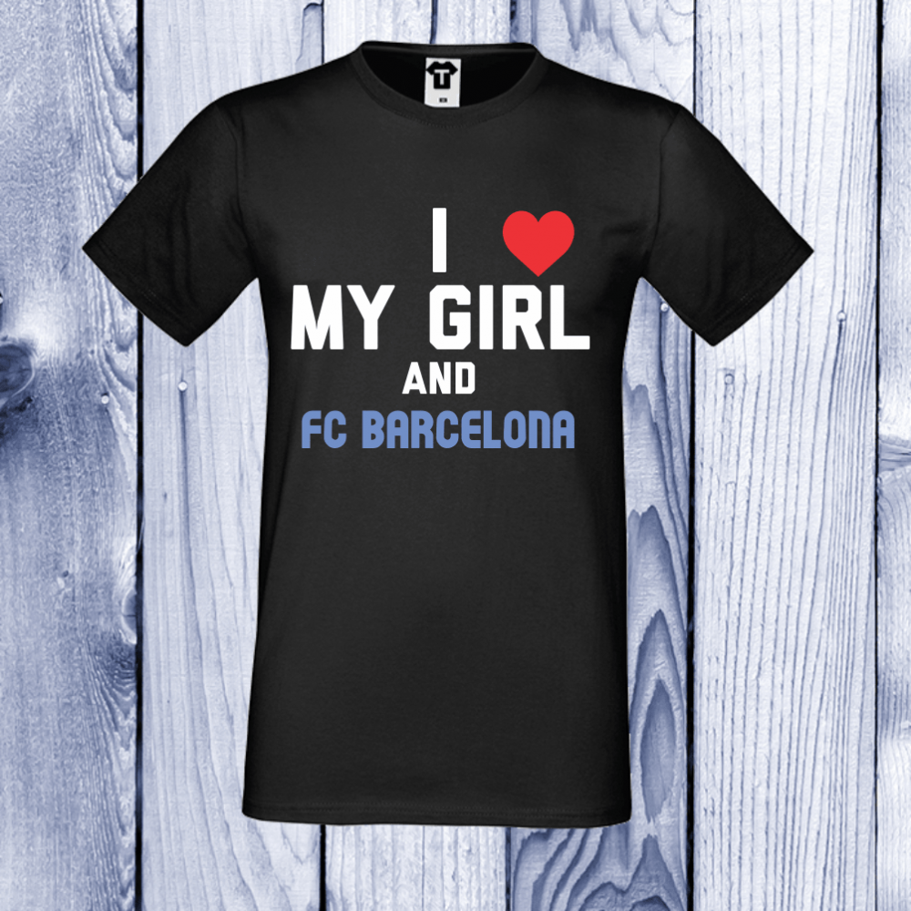 Мъжка тениска черна My Girl and Barcelona Мъжка тениска черна My Girl and Barcelona