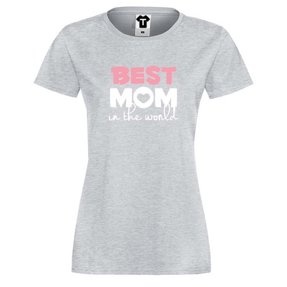 Дамска сива тениска Best Mom in the world Дамска сива тениска Best Mom in the world