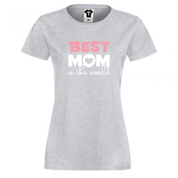 Дамска сива тениска Best Mom in the world