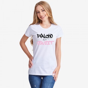 Дамска бяла или черна тениска Psycho but Sweet