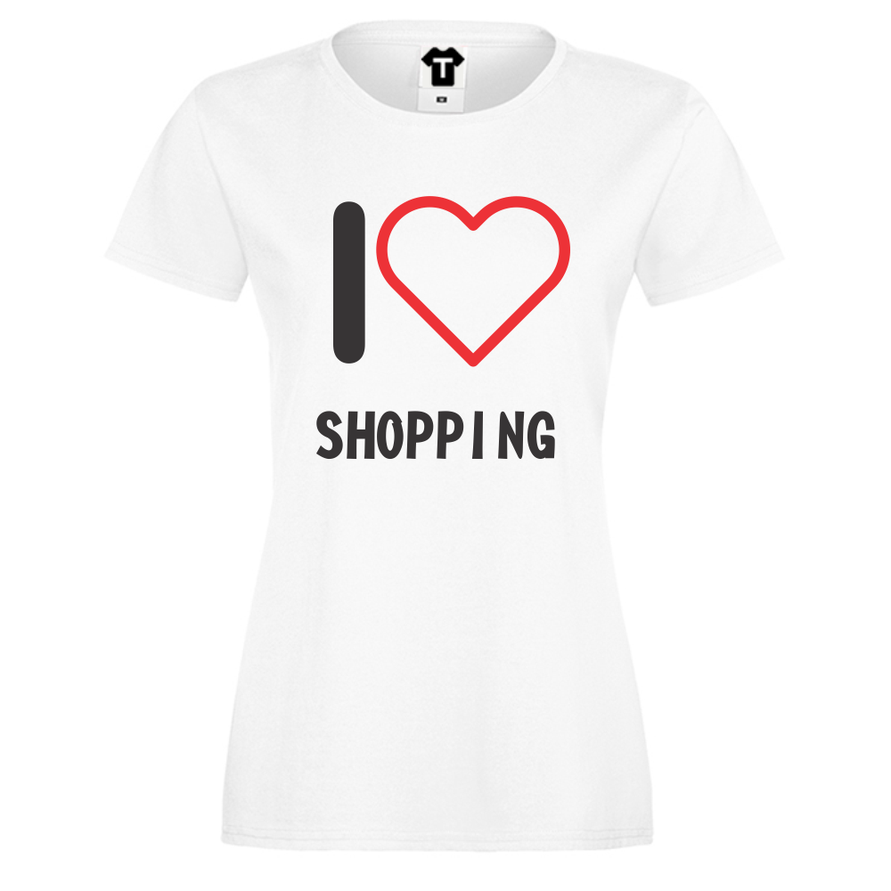 Дамска бяла тениска I Love Shopping Дамска бяла тениска I Love Shopping