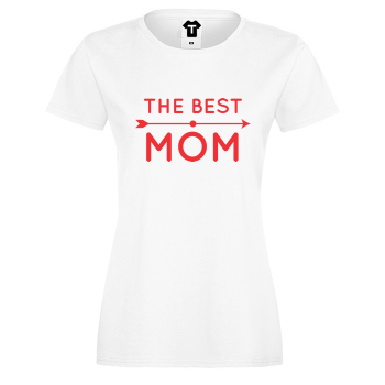 Дамска бяла тениска с щампа The Best Mom 2 Дамска бяла тениска с щампа The Best Mom 2