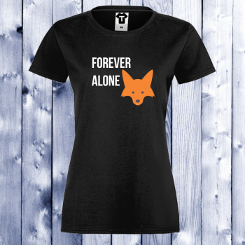 Дамска черна тениска черна Forever Alone Дамска черна тениска черна Forever Alone