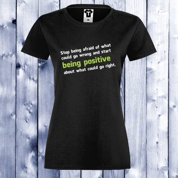 Дамска черна тениска черна Positive Дамска черна тениска черна Positive