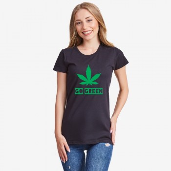 Дамска черна тениска Go Green Дамска черна тениска Go Green