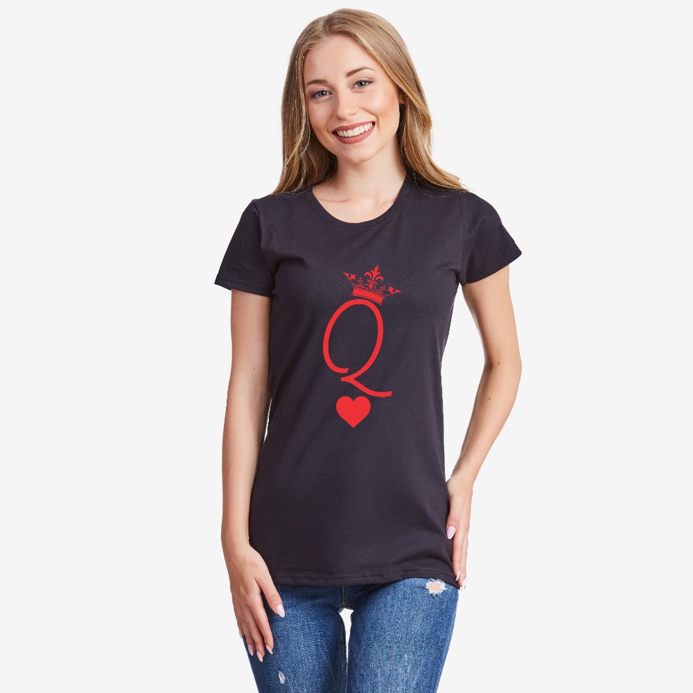 Дамска черна тениска Queen Card Symbol Дамска черна тениска Queen Card Symbol