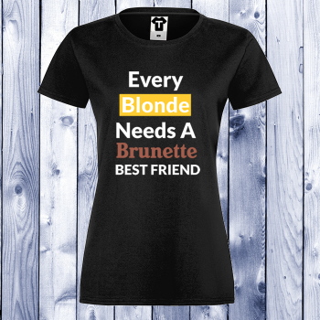 Дамска черна тениска с щампа Friends Forever Дамска черна тениска с щампа Friends Forever