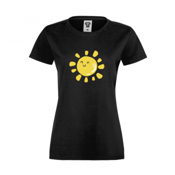 Дамска черна тениска Smily Sun Дамска черна тениска Smily Sun