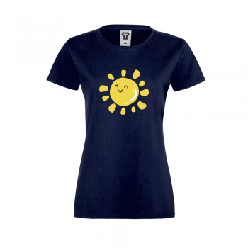 Дамска тъмно-синя тениска Smily Sun Дамска тъмно-синя тениска Smily Sun