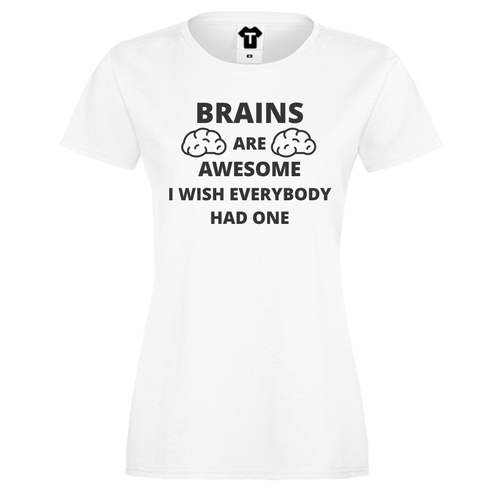 Дамска тениска бяла Brains