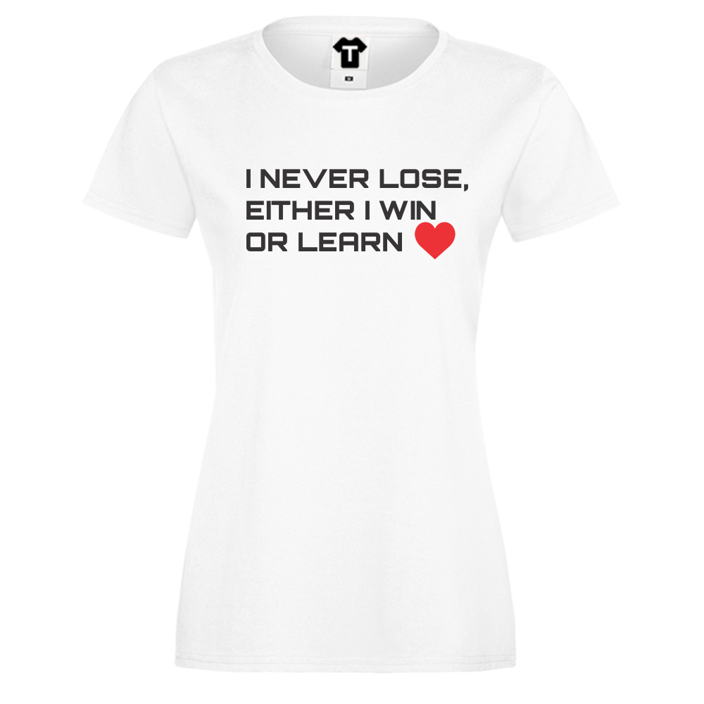 Дамска тениска бяла Win or Learn Дамска тениска бяла Win or Learn