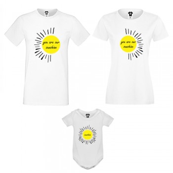 Семеен комплект в бяло или черно You are our baby sunshine Семеен комплект в бяло или черно You are our baby sunshine