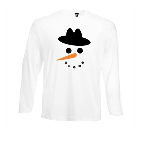 Мъжка бяла или черна тениска с дълъг ръкав Snowman Мъжка бяла или черна тениска с дълъг ръкав Snowman