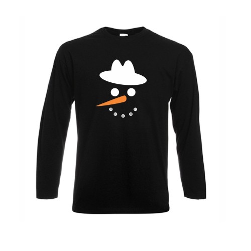 Мъжка бяла или черна тениска с дълъг ръкав Snowman Мъжка бяла или черна тениска с дълъг ръкав Snowman