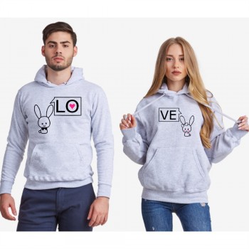 Комплект сиви суитчери за двойки LO-VE Bunny 2019 Комплект сиви суитчери за двойки LO-VE Bunny 2019