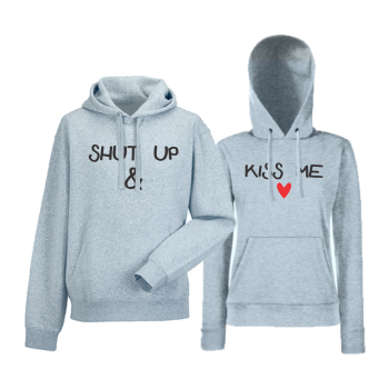 Комплект сиви суитчери за двойки Shut up and Kiss me Комплект сиви суитчери за двойки Shut up and Kiss me