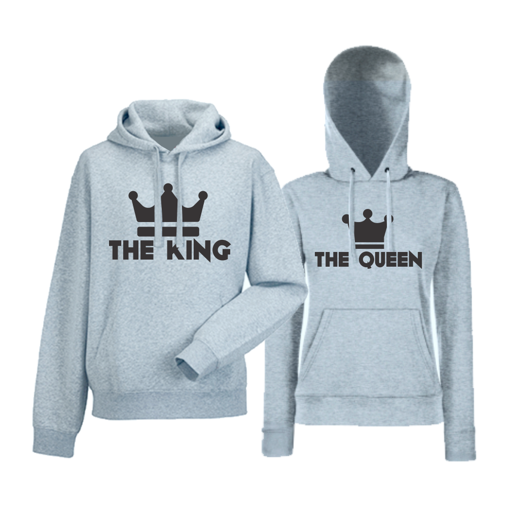 Комплект сиви суитчери за двойки The King Комплект сиви суитчери за двойки The King