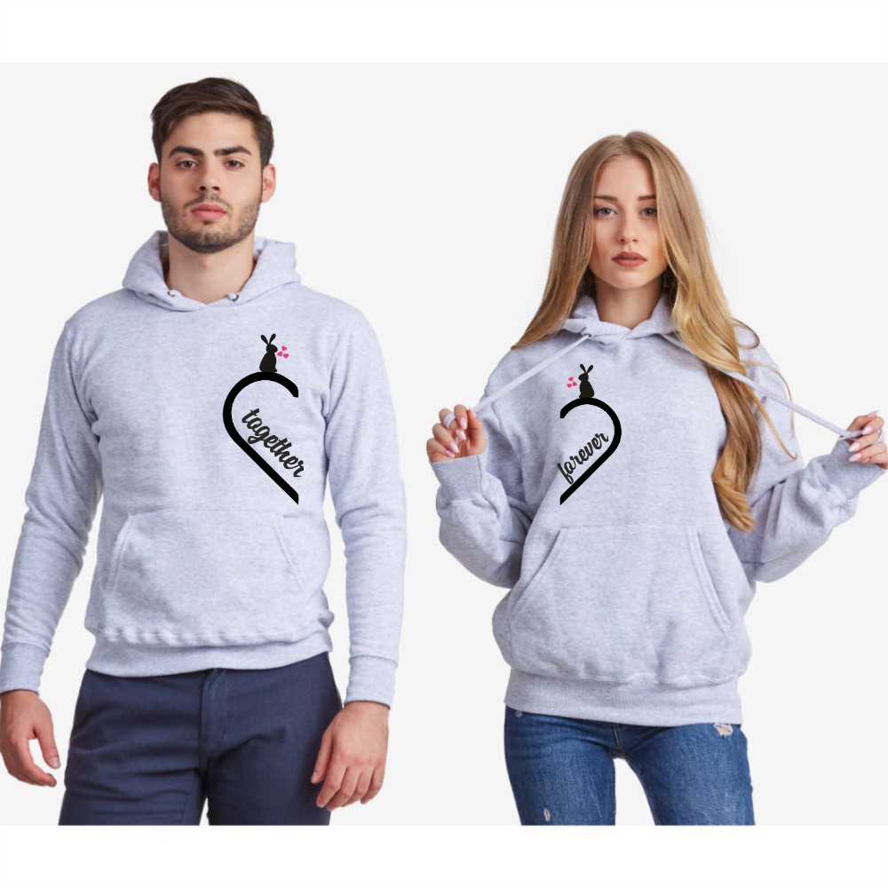 Комплект сиви суитчери за двойки Together Forever Bunny 2019 Комплект сиви суитчери за двойки Together Forever Bunny 2019