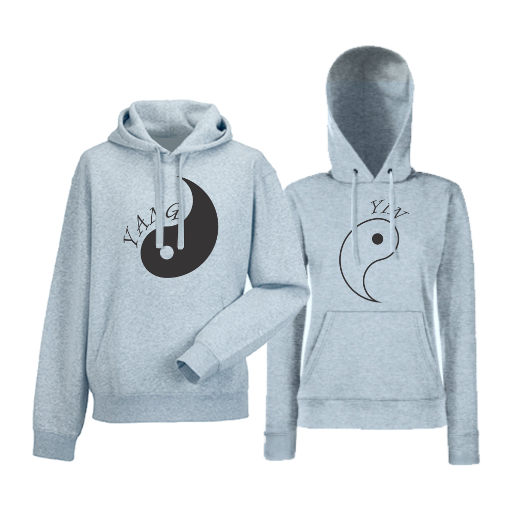 Комплект сиви суитчери за двойки Yin Yang
